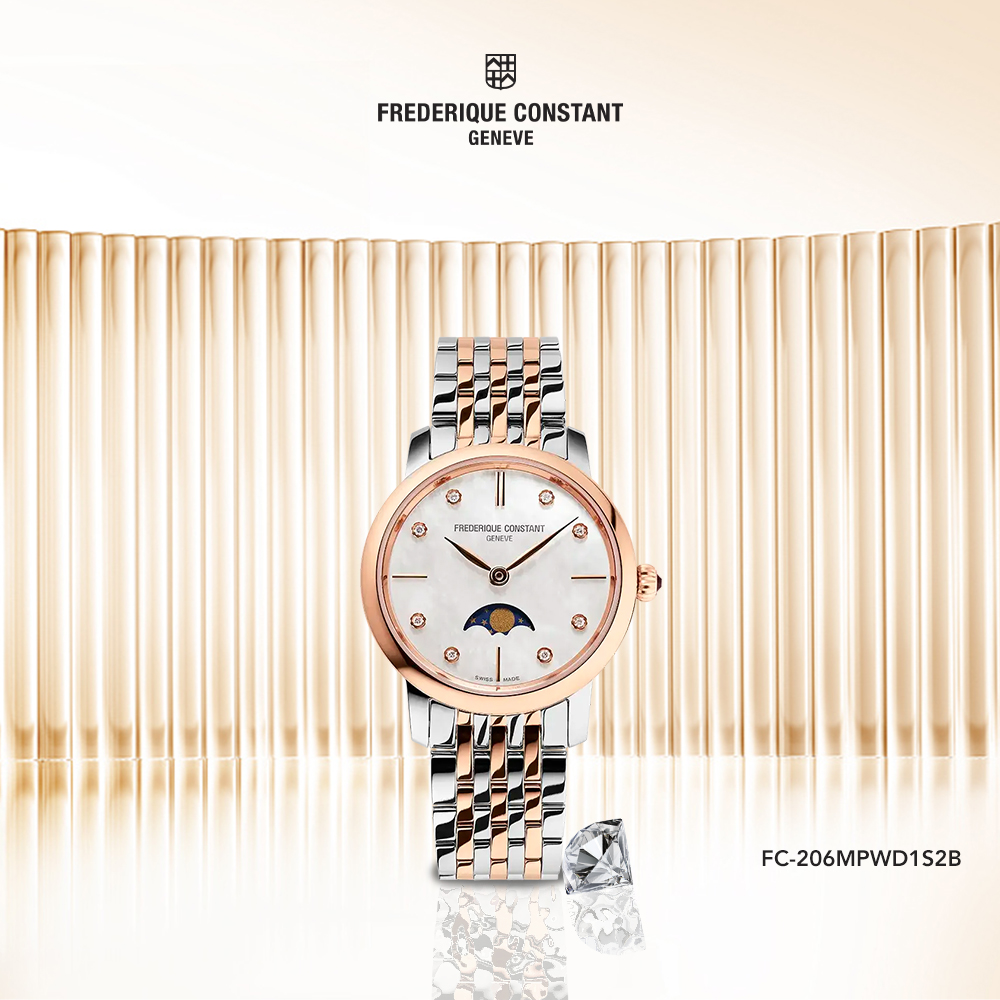 Frederique Constant Slimline Ladies Moonphase FC-206MPWD1S2B