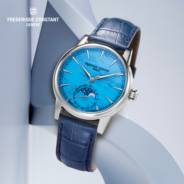 Frederique Constant Classic Moonphase Date Manufacture: Tuyệt tác thời gian từ đá Turquoise độc bản