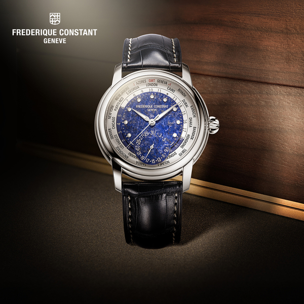 Frederique Constant Classic Worldtimer Manufacture “The Elements”: Tuyệt tác đá Lapis Lazuli độc bản đổ bộ Việt Nam